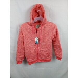 New Jackson Hole Sherpa Lined Hooded Jacket / Coat Womens Medium  Pink Full Zip